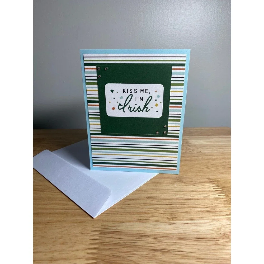 Handmade St. Patrick’s Day Blank Greeting Card A2 & Envelope